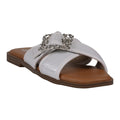 Sandales plates tissées blanches Ivy pour femme