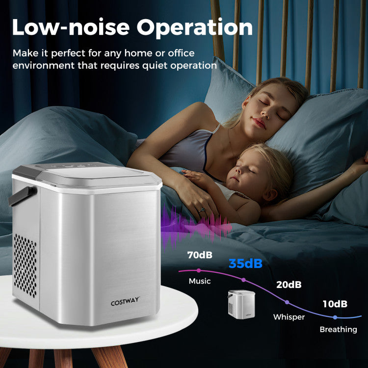 Ice Maker Countertop with Self-Cleaning for Home Kitchen Office Party