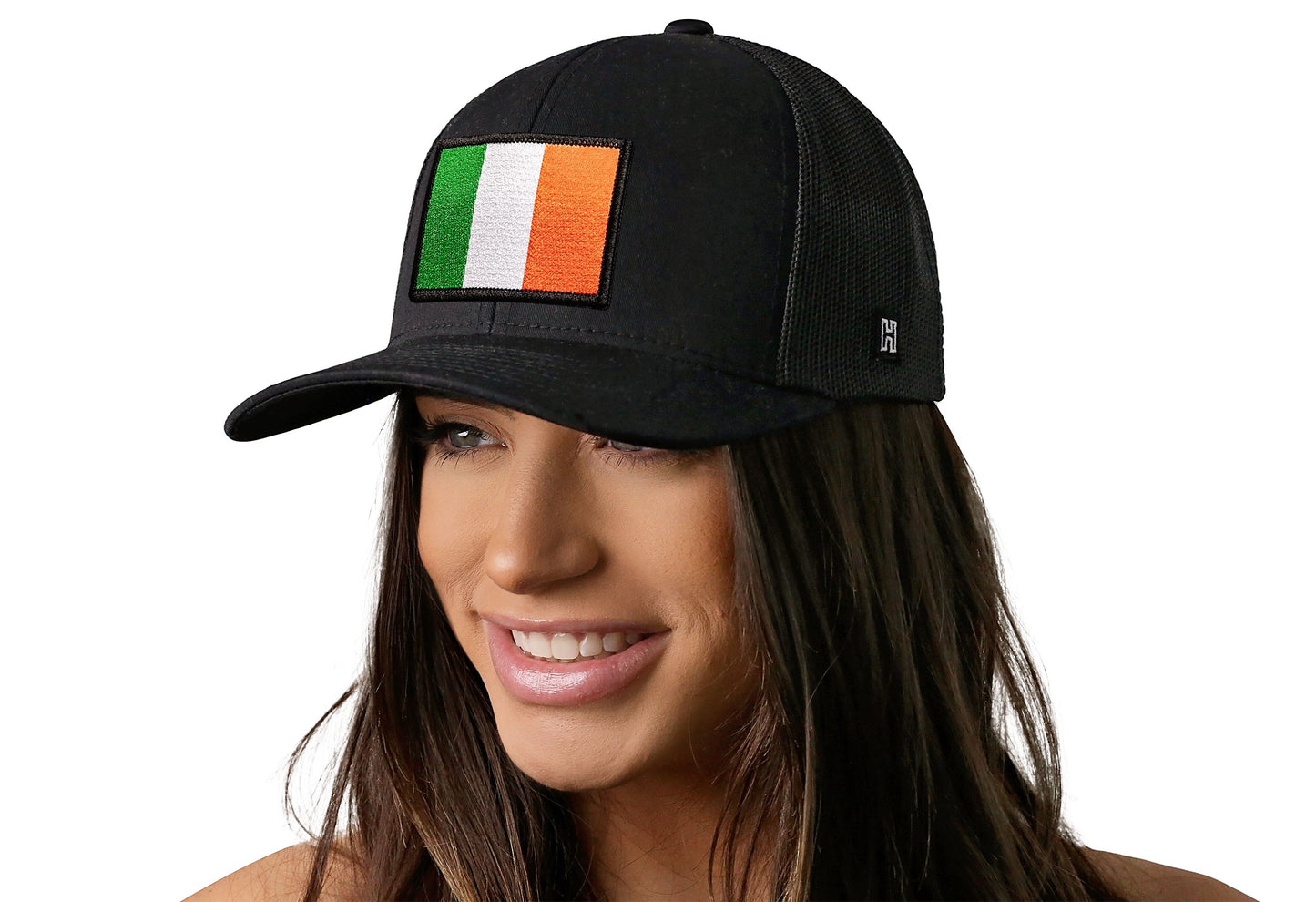 Ireland Flag Trucker Hat  |  Black Irish Snapback