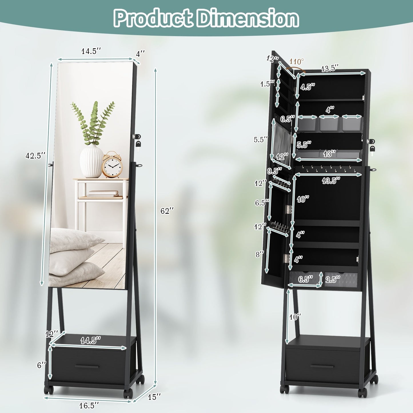 Jewelry Cabinet with Full