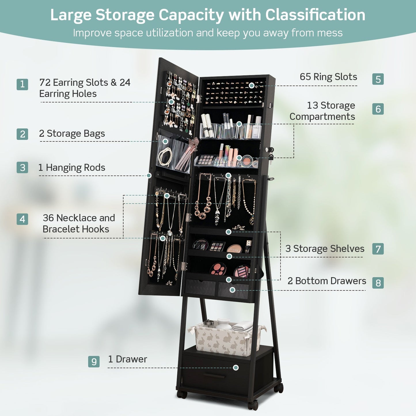 Jewelry Cabinet with Full
