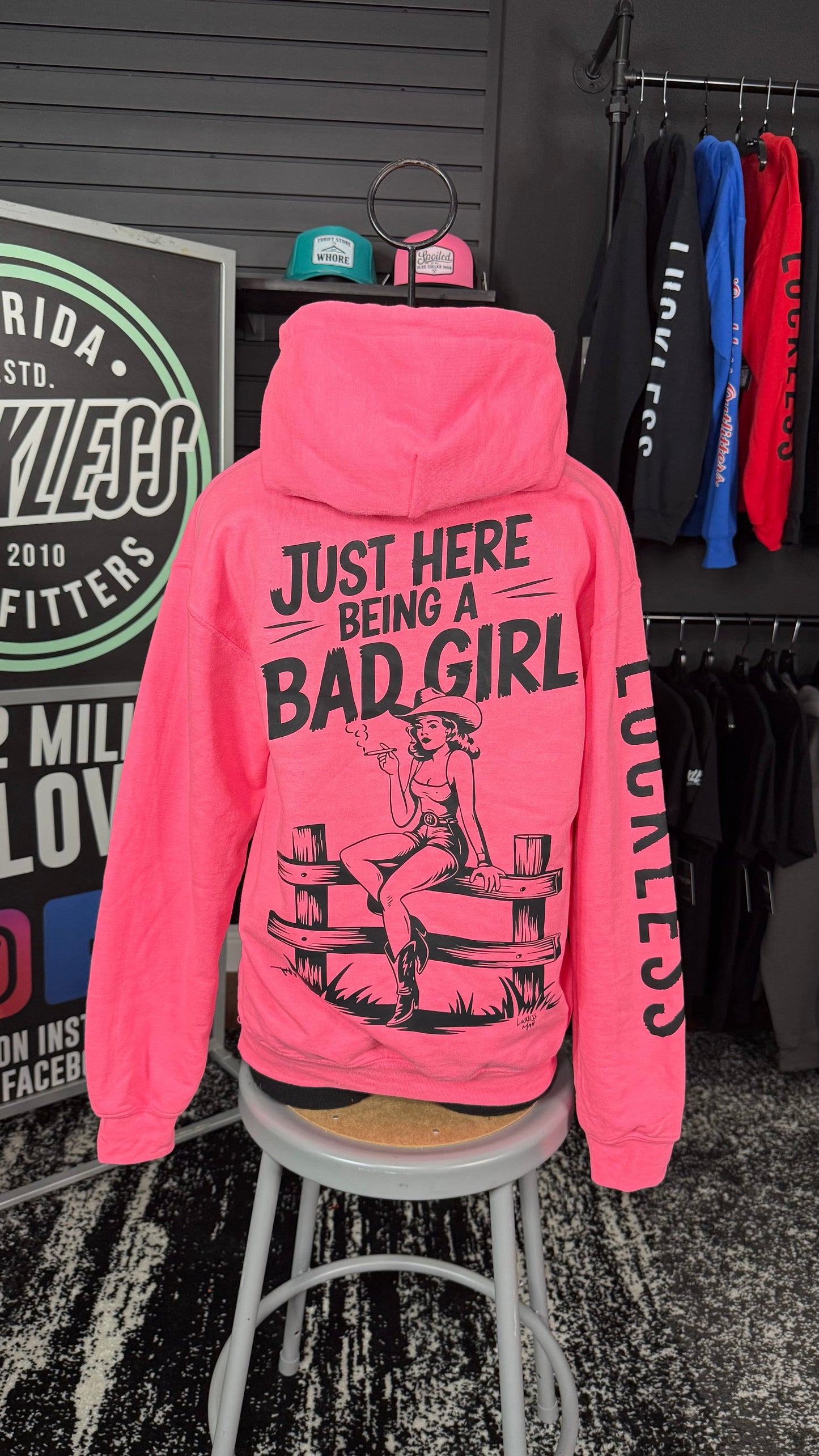 Bad Girl Neon Pink Hoodie