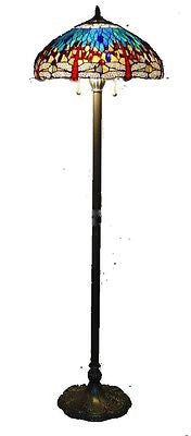 Tiffany style Stained glass Dragonfly floor Lamp