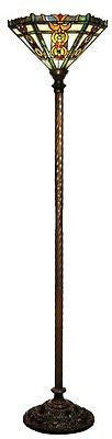 Tiffany style Stained glass Torchiere Floor Lamp # 3767-BB758