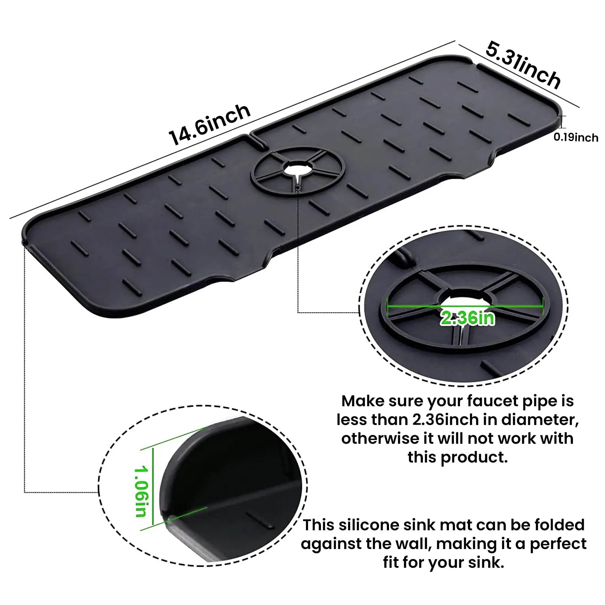 Protection anti-éclaboussures et plateau d'égouttement en silicone pour robinet d'évier de cuisine