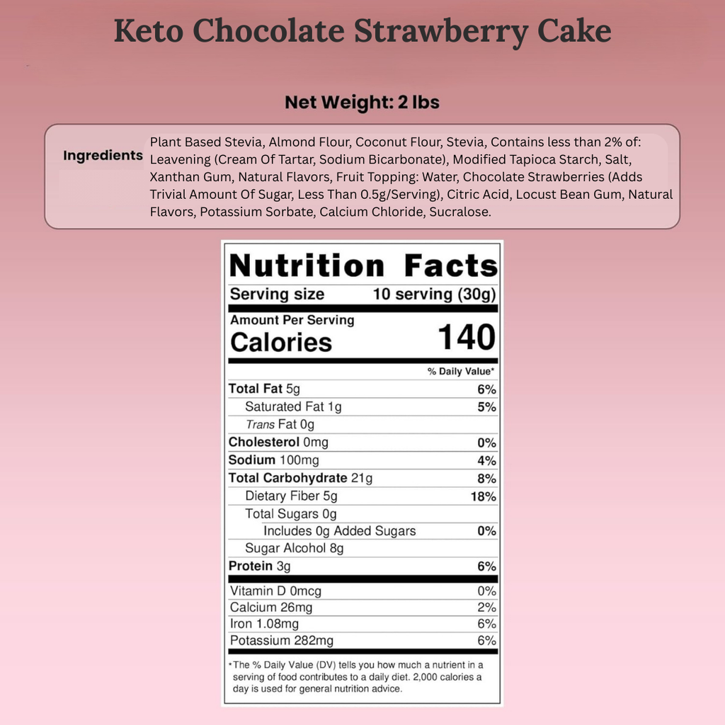 Andy Anand Sugar-Free Gluten-Free Chocolate Strawberry Cake, 2.8 lb – Real Strawberry Filling, Keto & Diabetic-Friendly, Birthday Gift Box