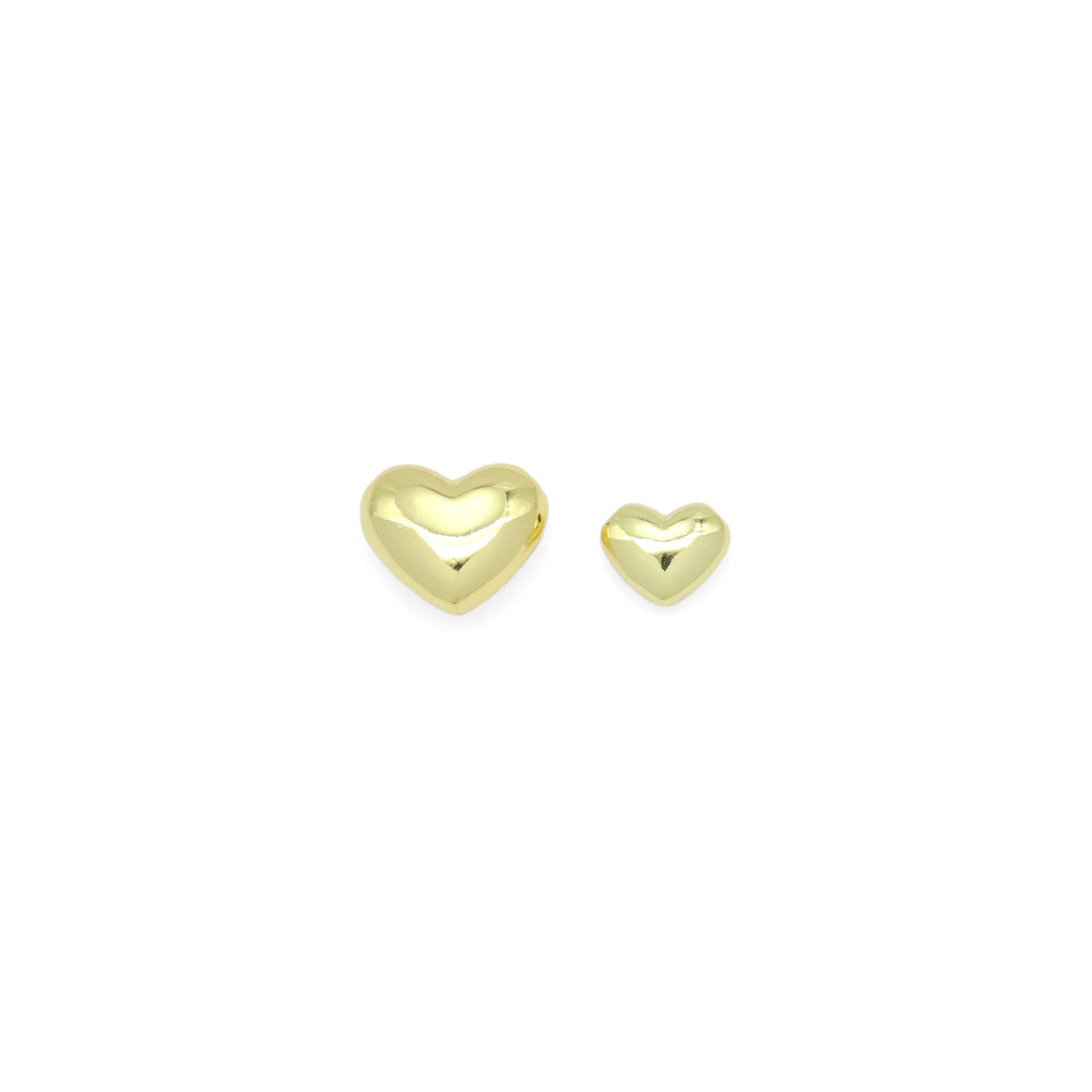 Gold 3D Puffy Heart Charm Pendant, Sku#LK1032