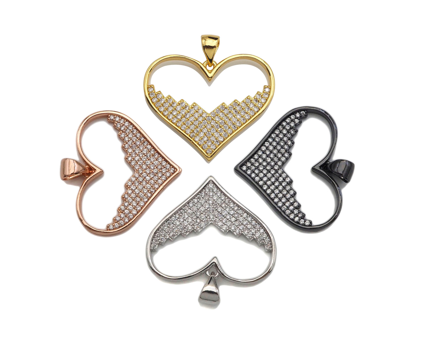 18K Gold Large Heart Shape Pendant,Sku#LK55