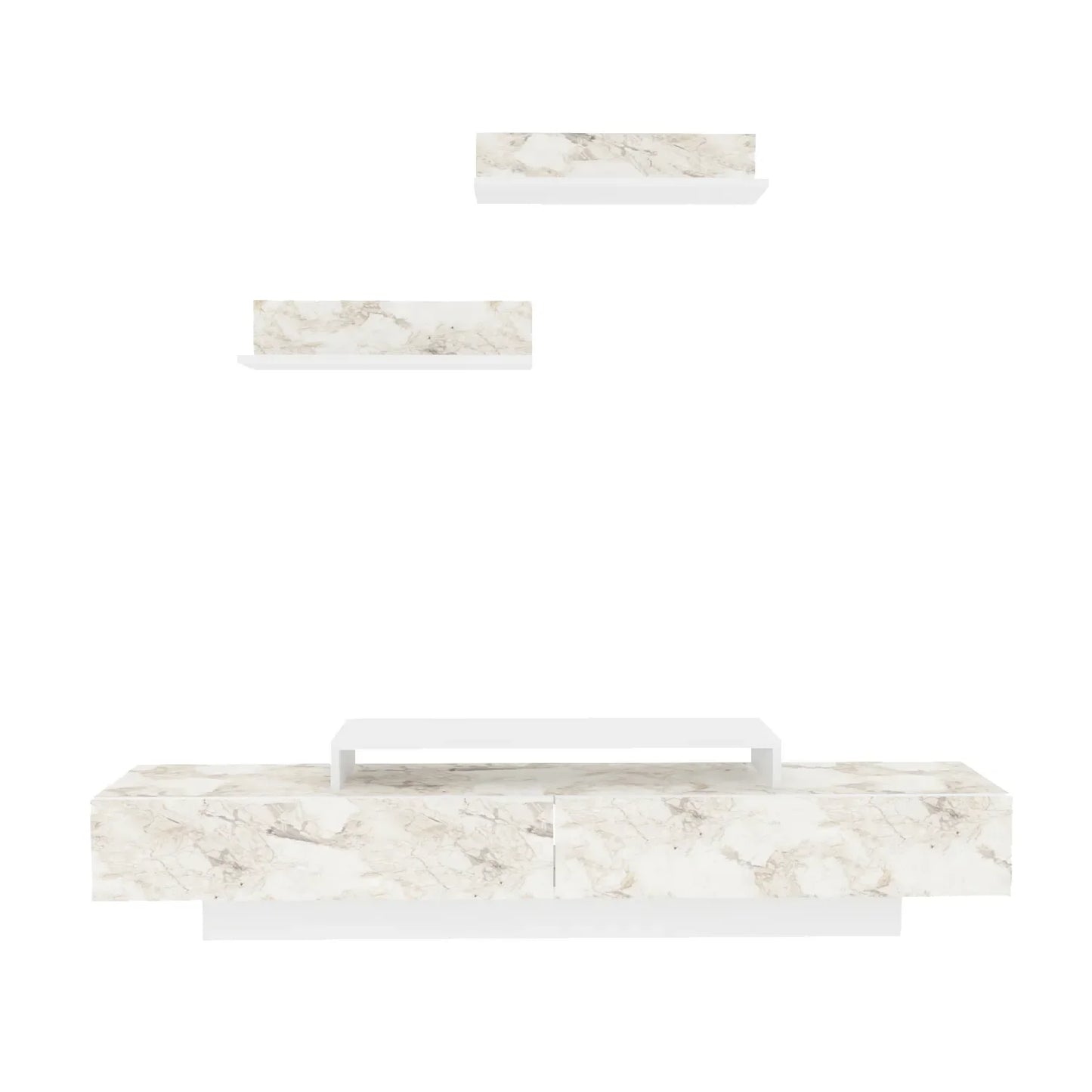 Lusi 71" Wide TV Stand for TVs up to 80" with 2 Wall Shelves