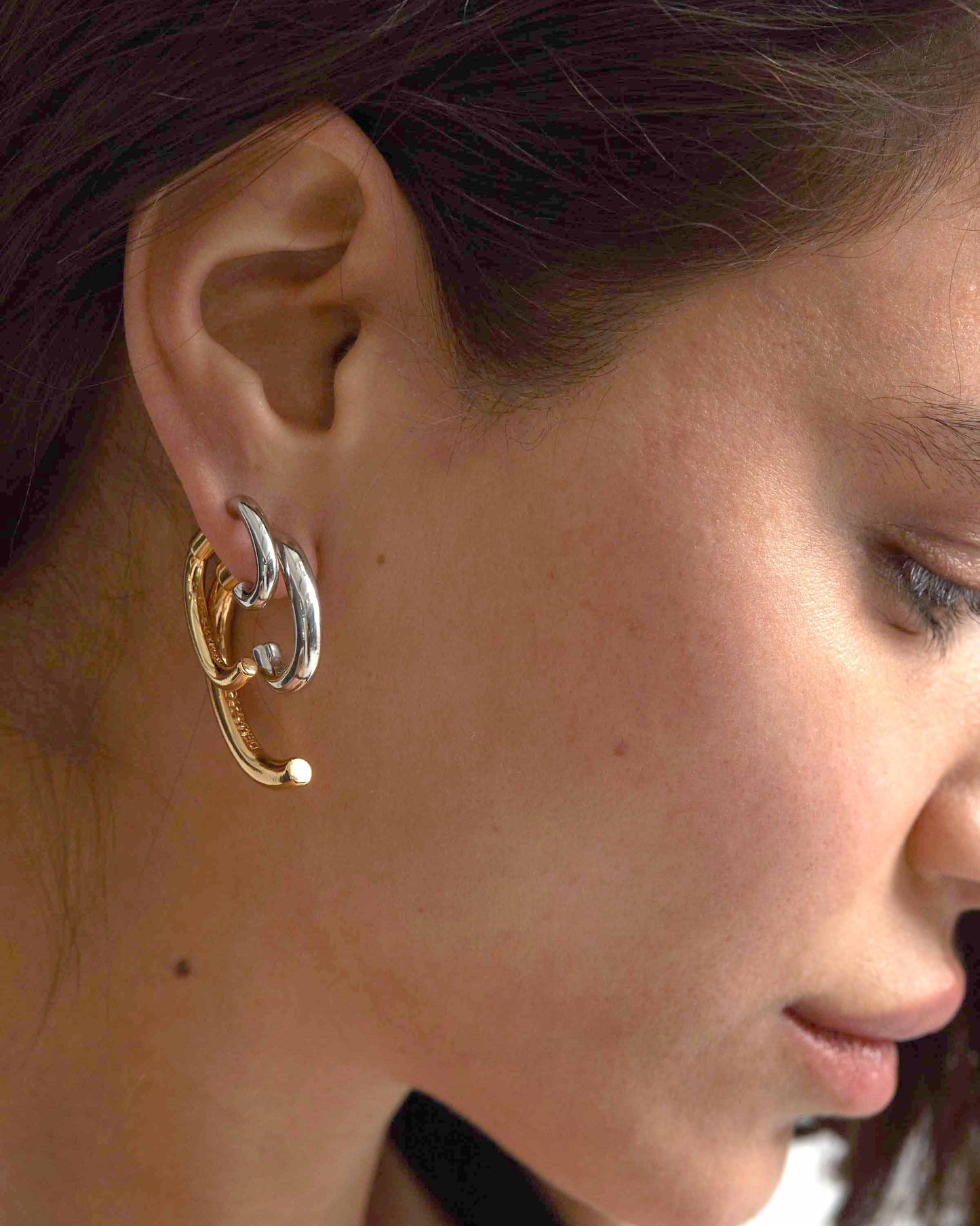 Luna Mini Two-Tone Earrings