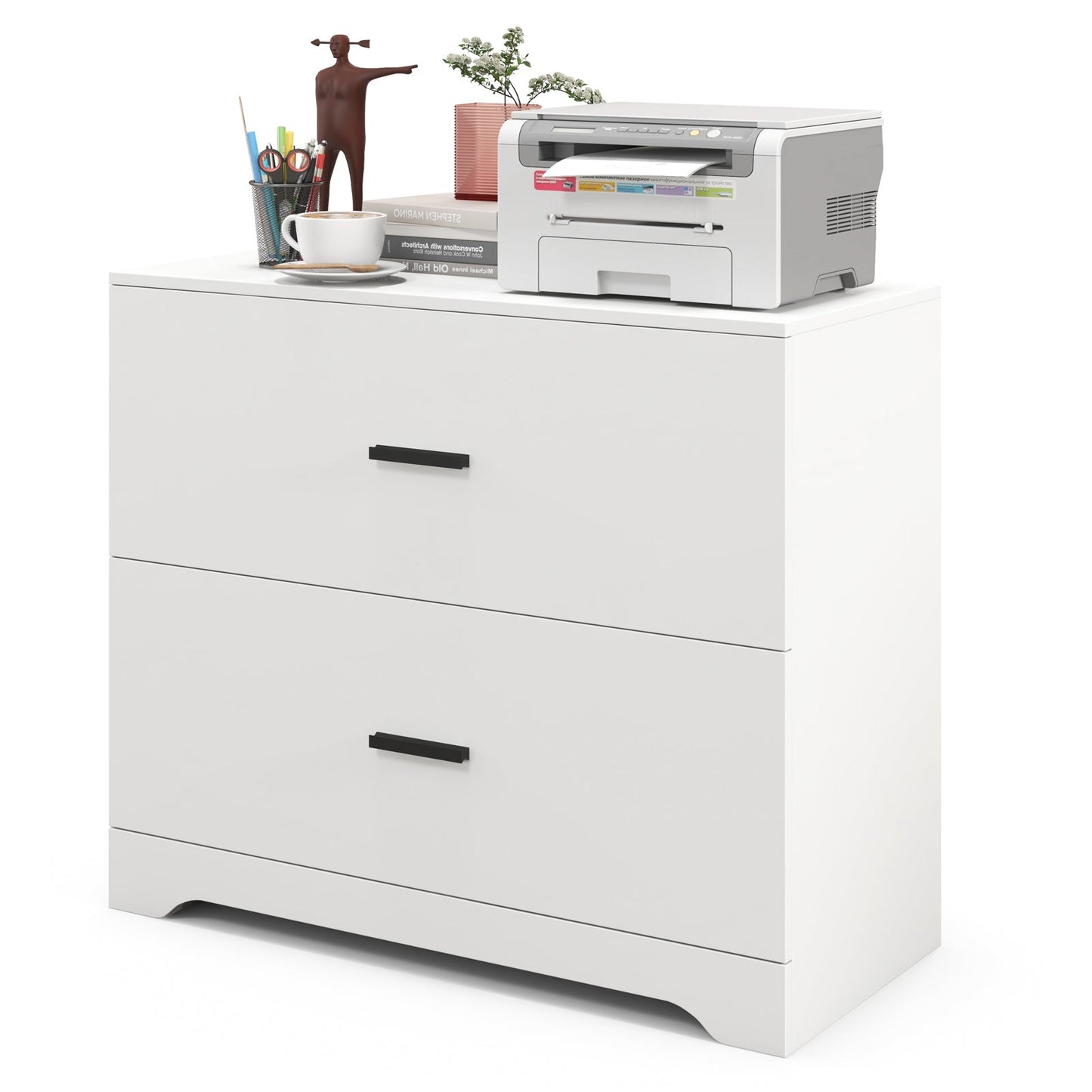 2-Drawer Lateral File Cabinet with Adjustable Bars for Home and Office