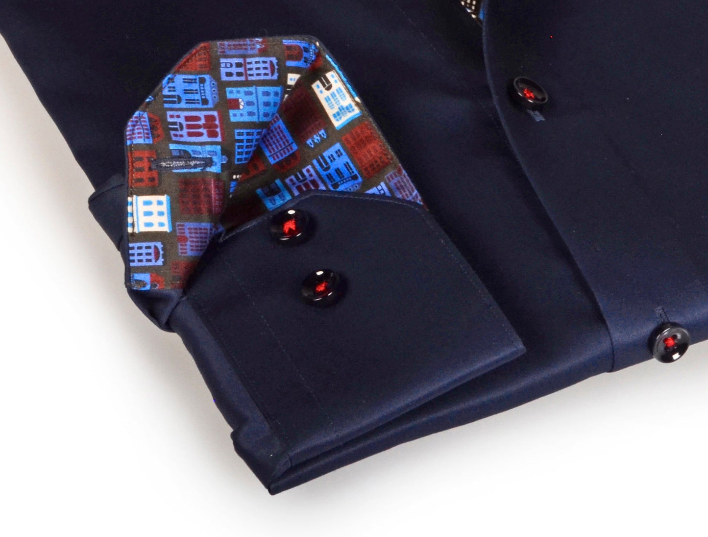 Legendary  Button-Up Shirt With Contrast Details // Navy // Contemporary Fit (Regular) - Size Medium