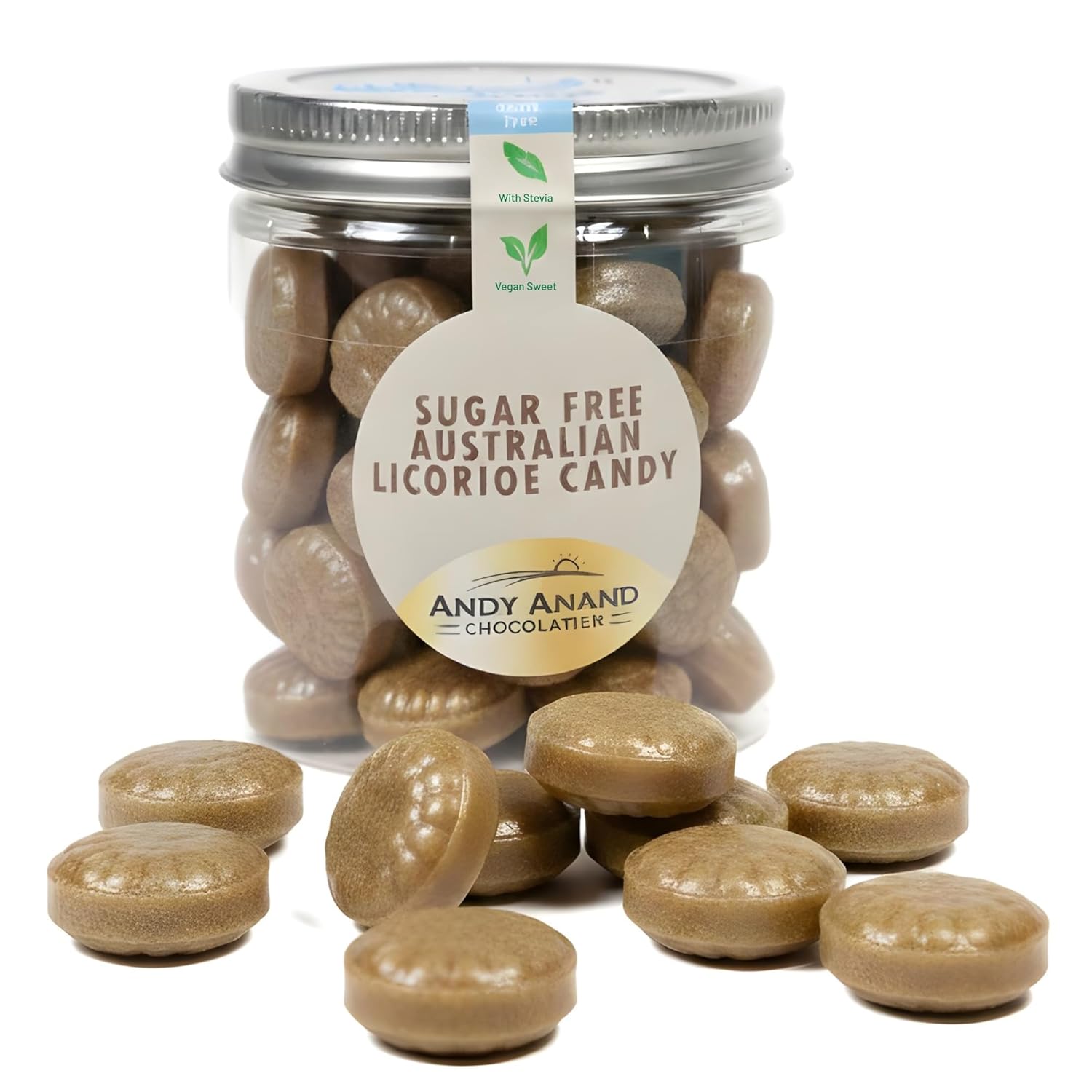 Andy Anand Sugar-Free Australian Licorice Candy, 7 oz – Made in Europe, Stevia Sweetened, No Artificial Flavors, Keto & Diabetic-Friendly