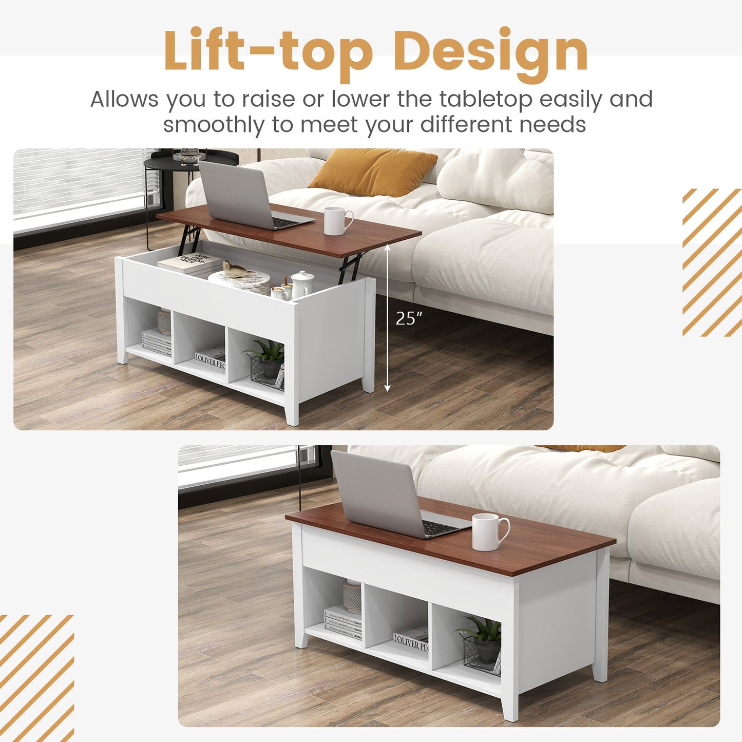 Coffee Table with Hidden Storage Compartment