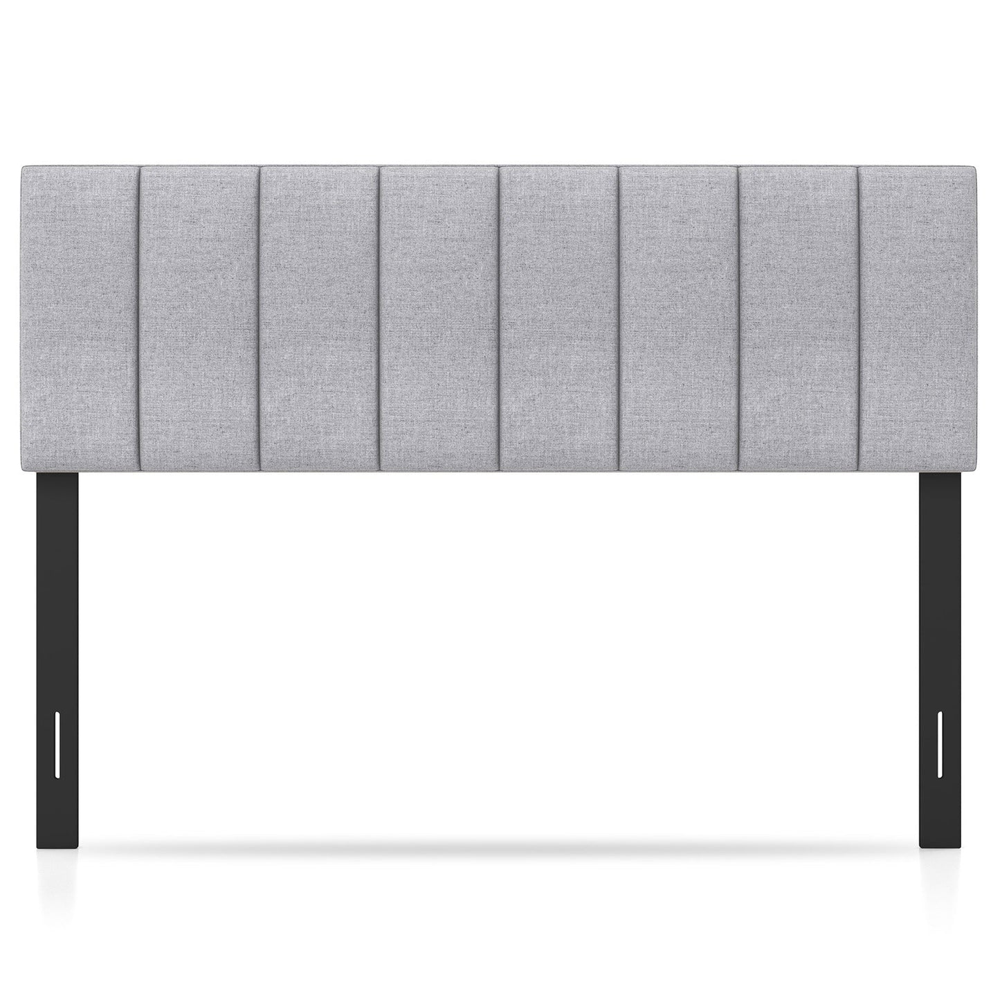 Linen Upholstered Headboard with Solid Wood Legs and Adjustable Width