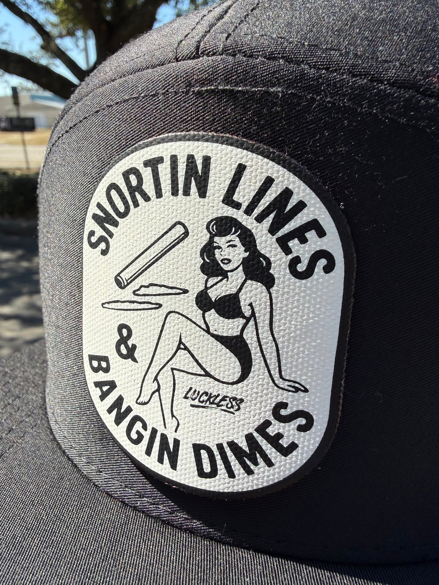 Lines and Dimes Canvas Patch Trucker