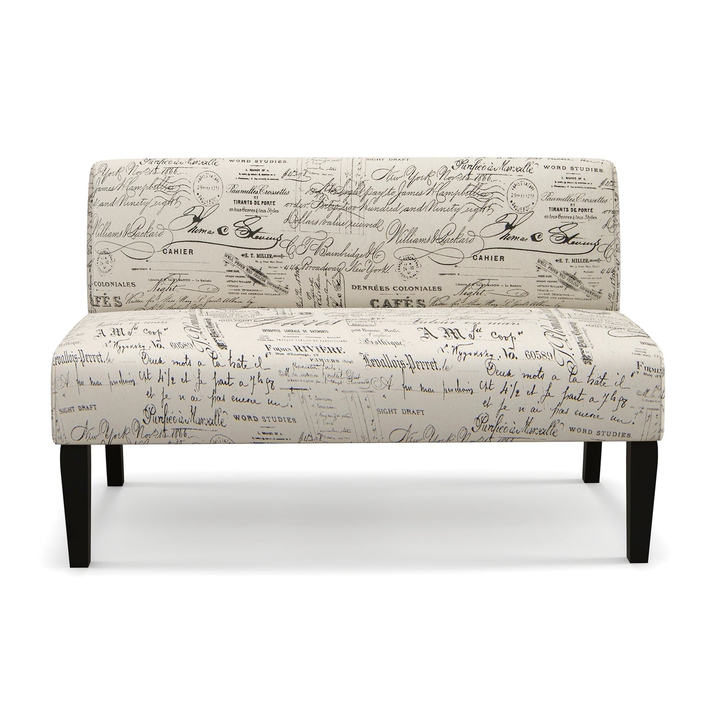 Living Room Wooden Leg Armless Loveseat Sofa-Multicolor