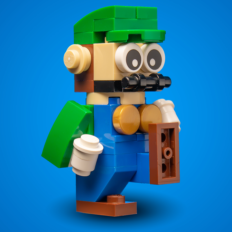 Figurine de plombier vert personnalisée fabriquée avec des pièces LEGO