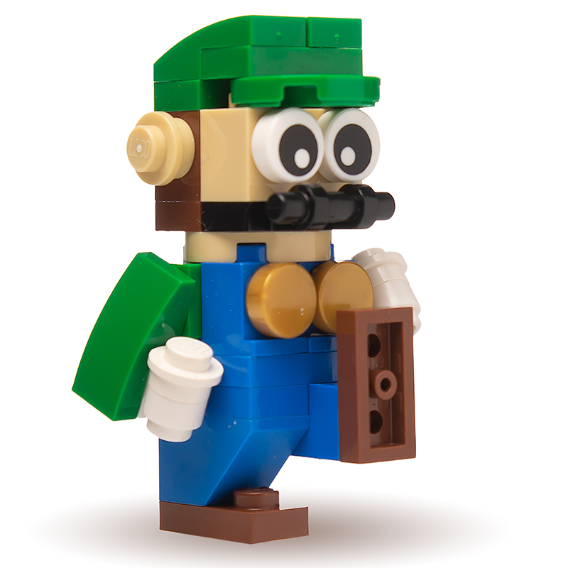 Figurine de plombier vert personnalisée fabriquée avec des pièces LEGO