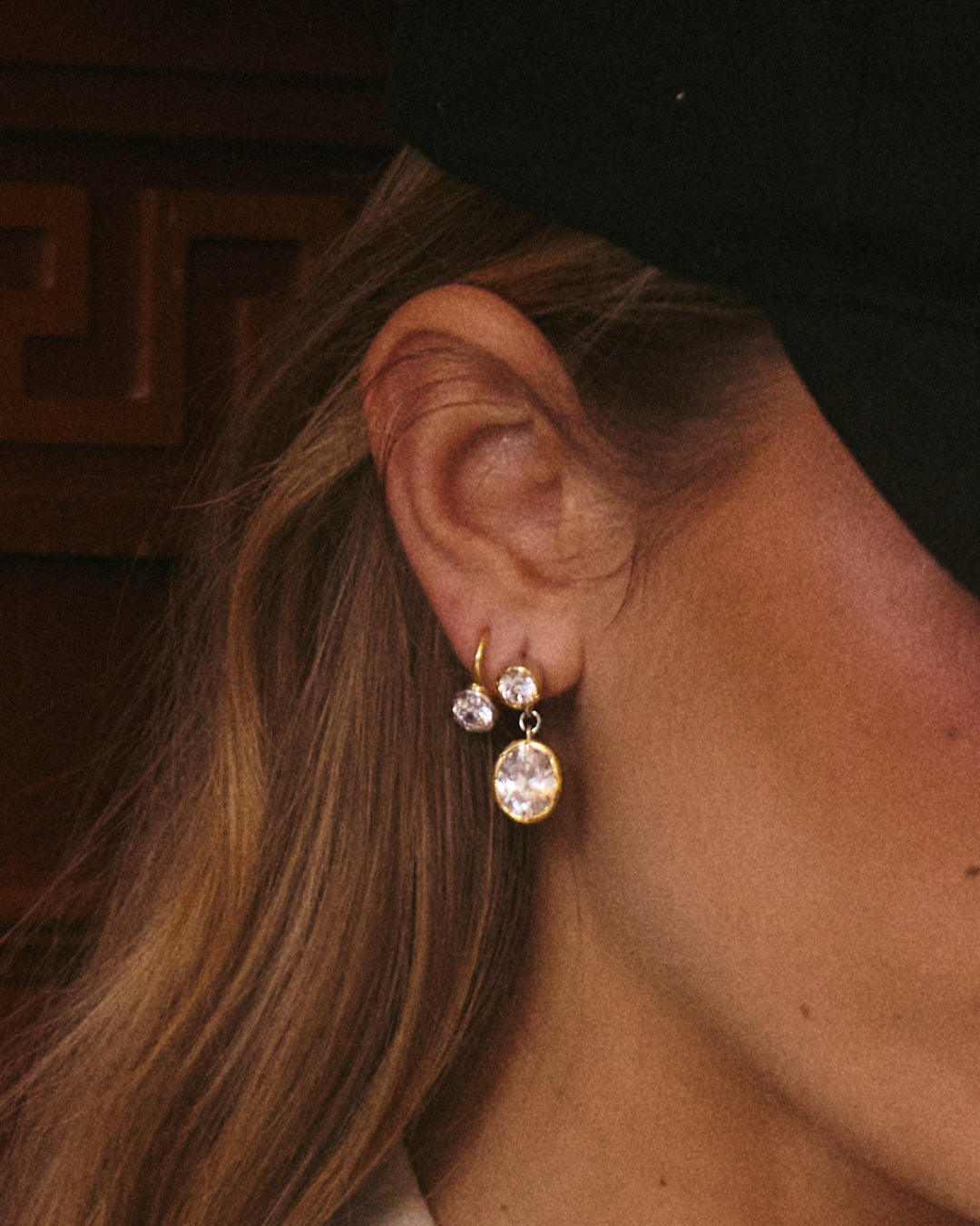 The Marais Drop Studs-Gold
