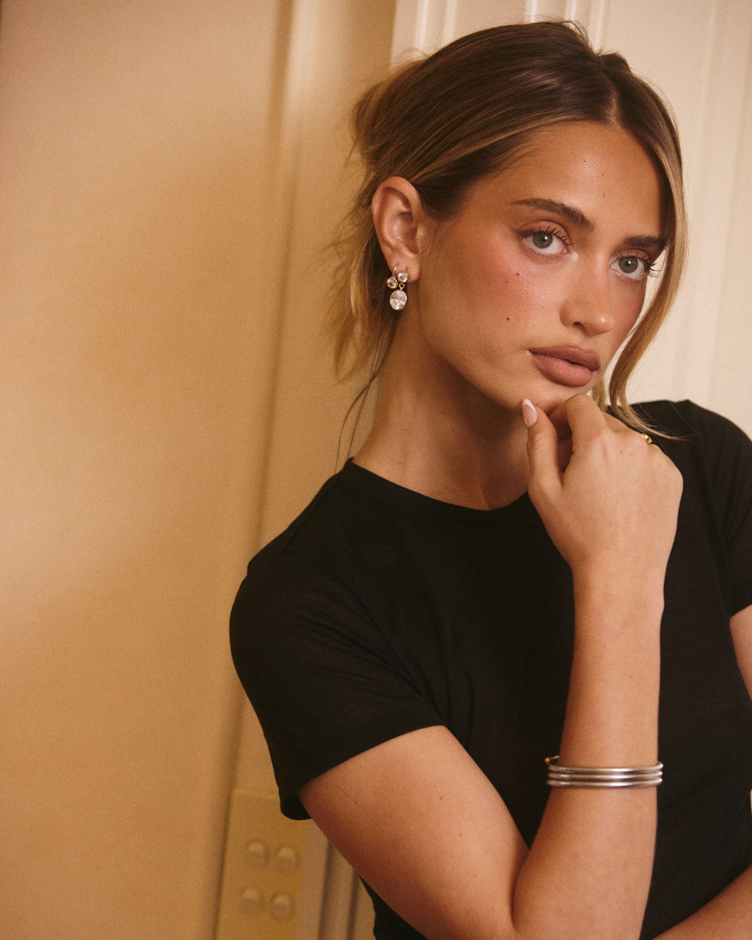 The Marais Drop Studs- Silver (Ships Early October)