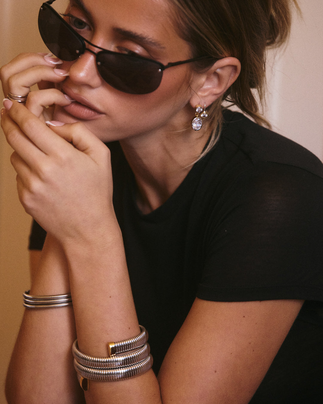 The Marais Drop Studs- Silver (Ships Early October)