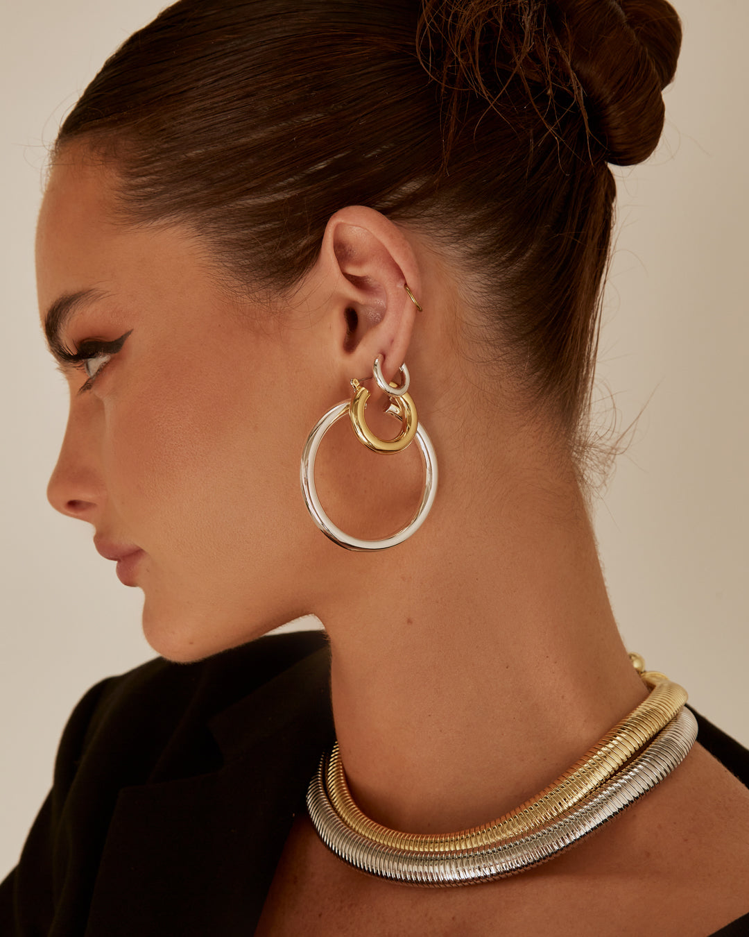 Amalfi Tube Hoops- Silver (Ships Late September)