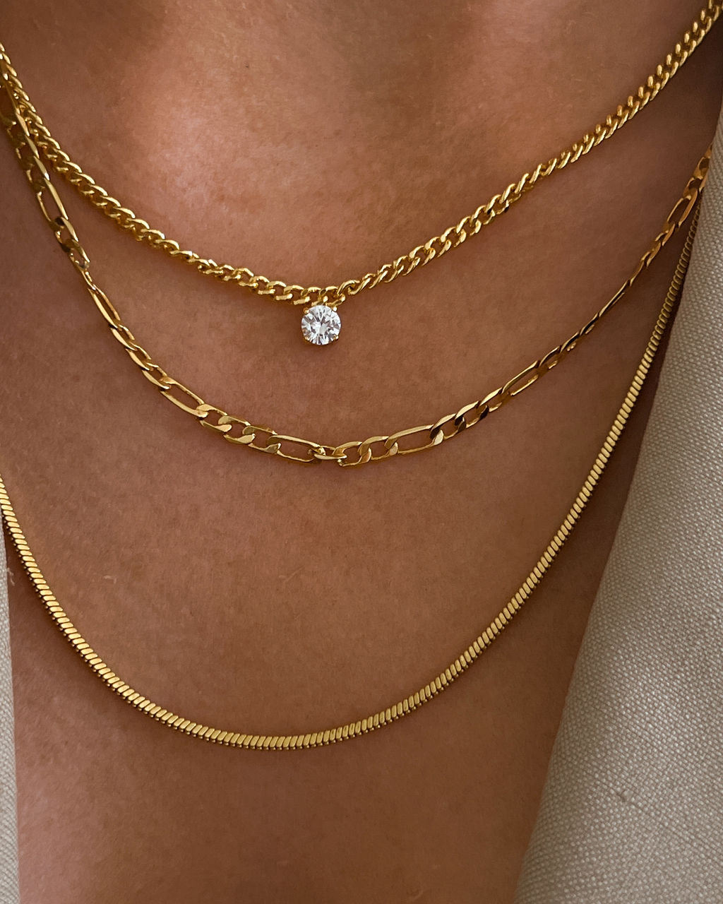 Bardot Stud Charm Necklace- Gold (Ships Early September)
