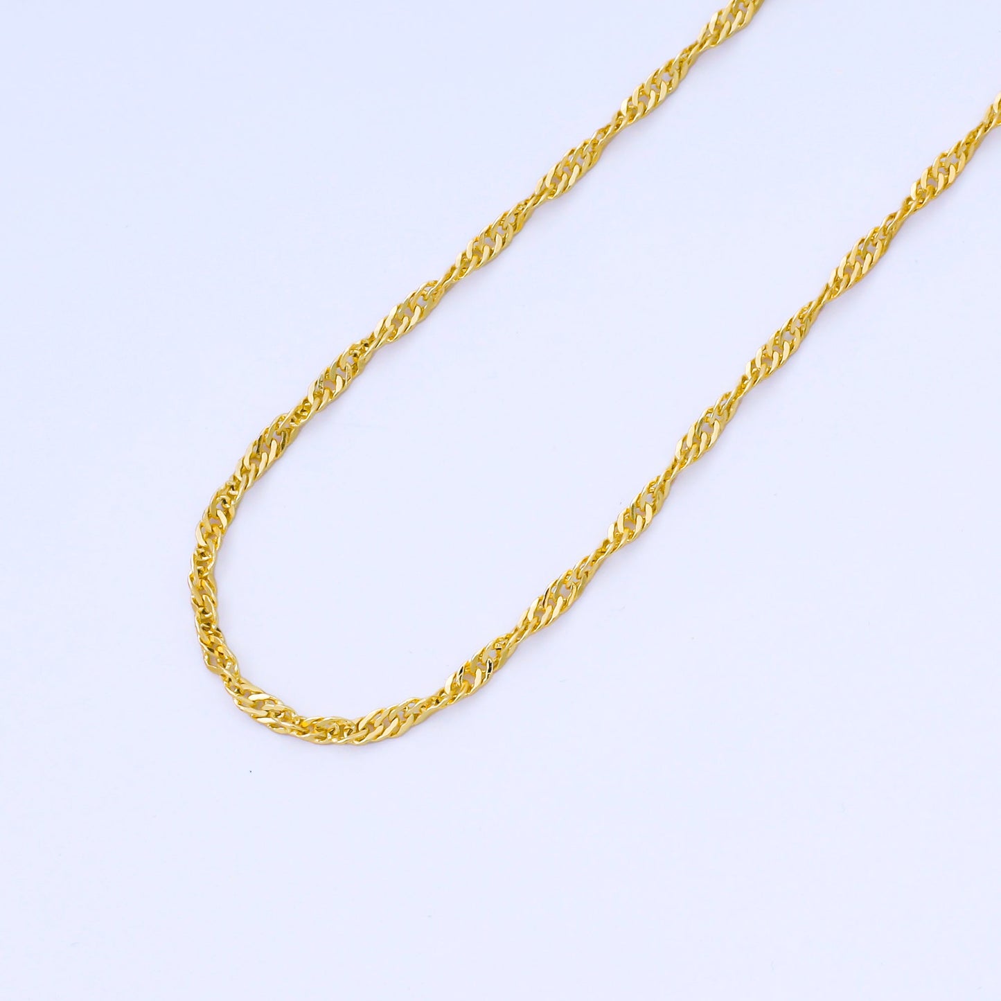 14k Gold Filled Singapore Twist Chain Necklace, Gold Filled Rope Chain Necklace Ready to Wear | WA-773 Clearance Pricing