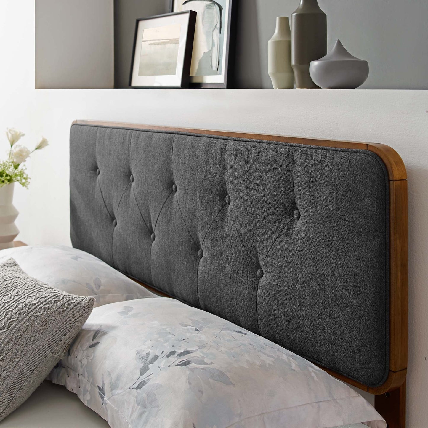 Collins Tufted Fabric and Wood Full Headboard by Modway