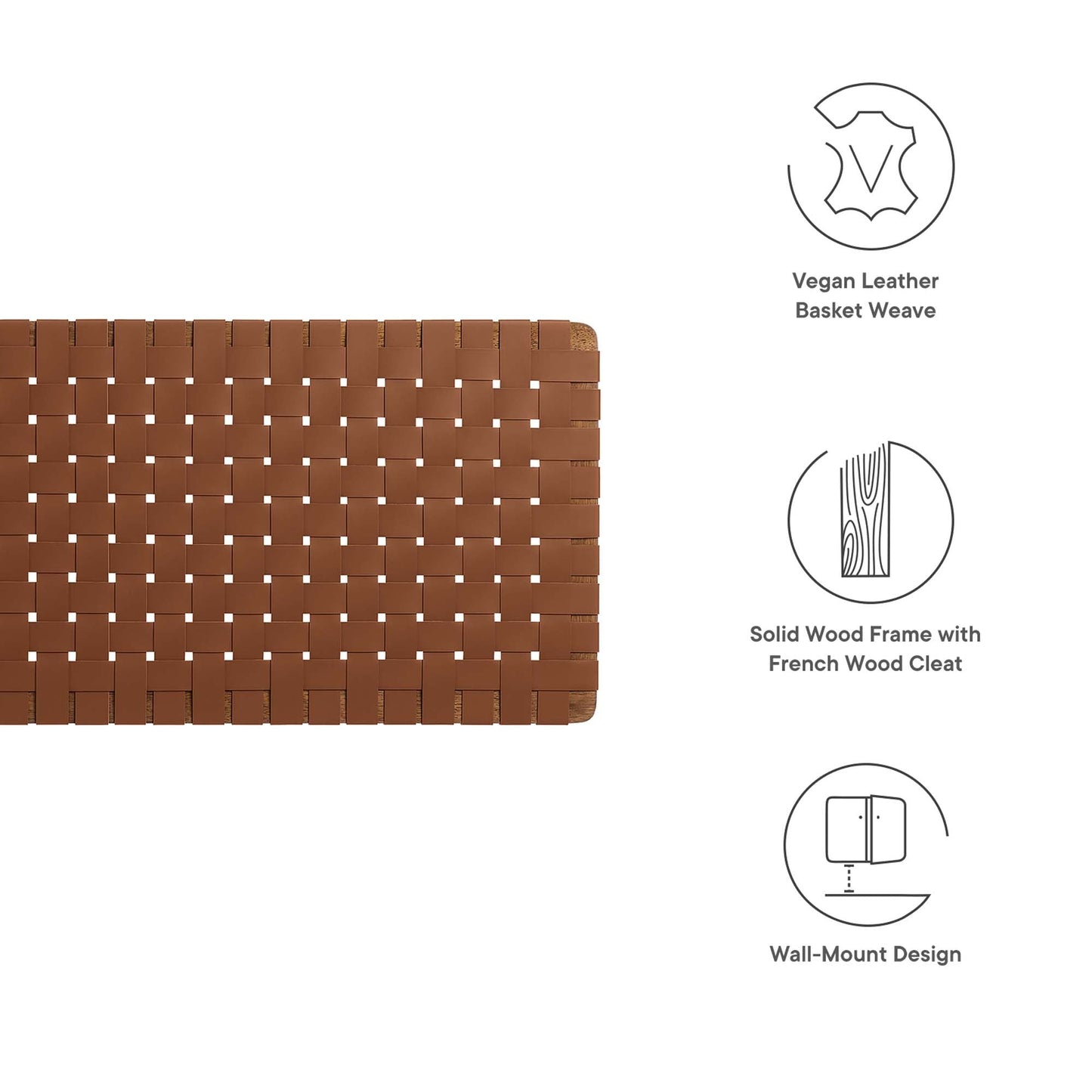 Sparta Vegan Leather Weave Queen Headboard by Modway
