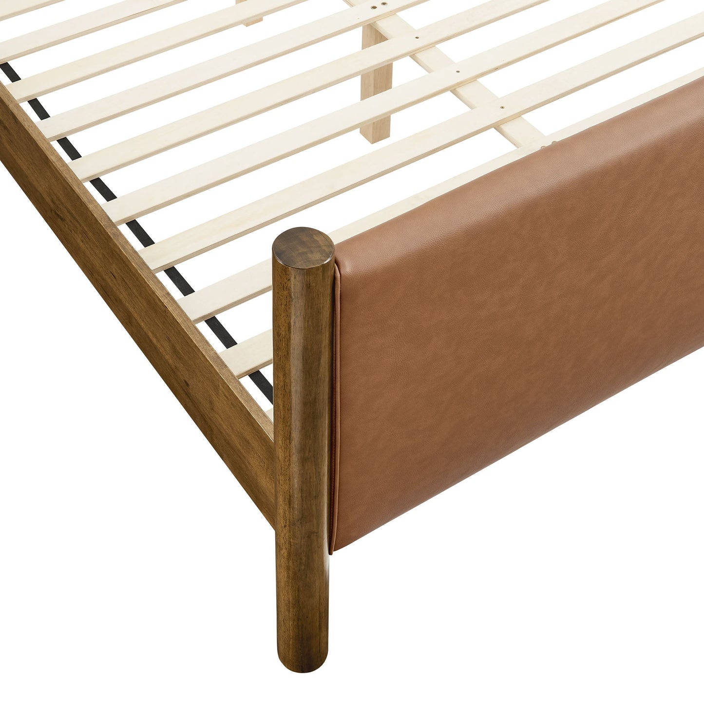 Maven Queen Size Vegan Leather Upholstered Platform Bed