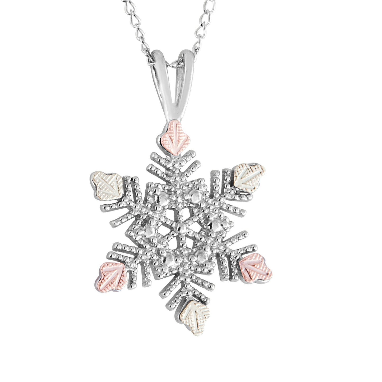 Snowflake - Sterling Silver Black Hills Gold Pendant