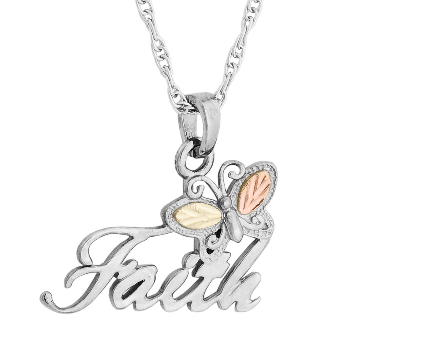 "Faith" - Sterling Silver Black Hills Gold Pendant