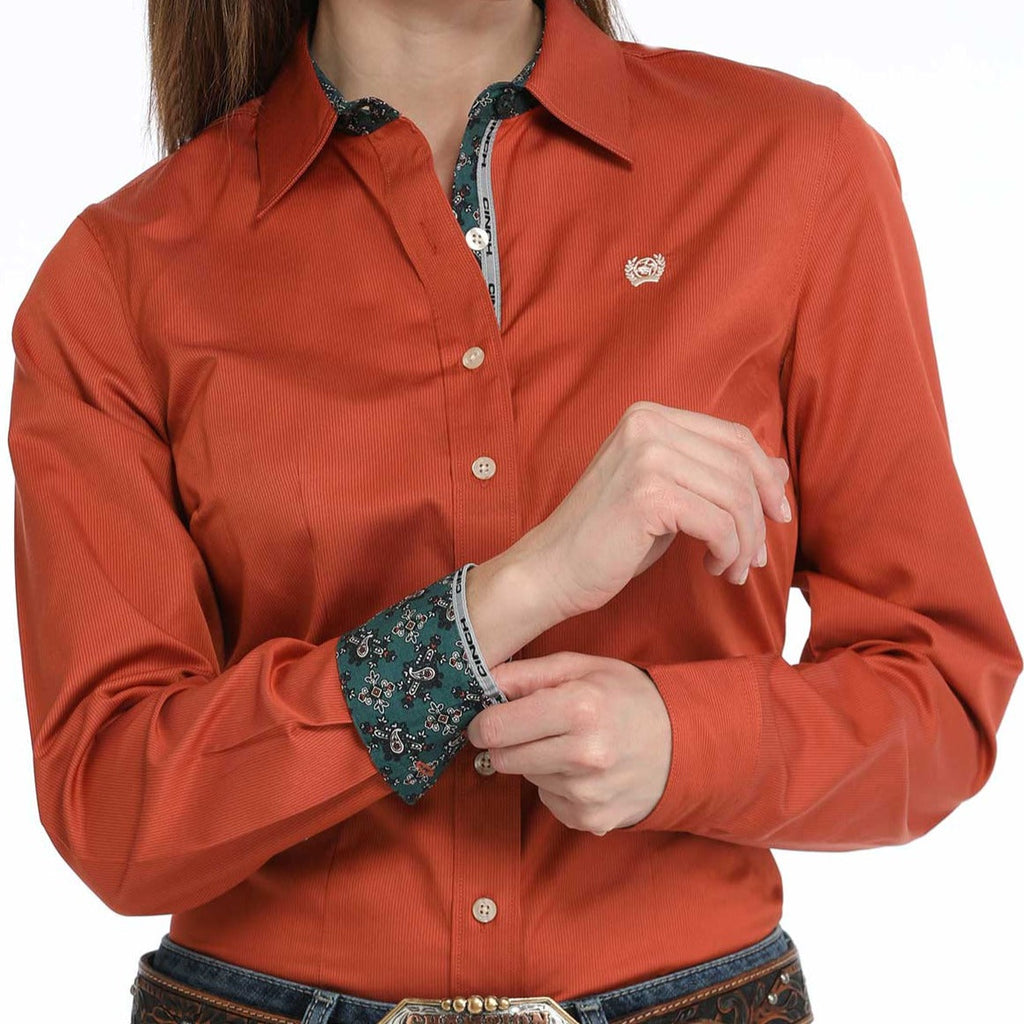 Tencel orange | Cintrée femme