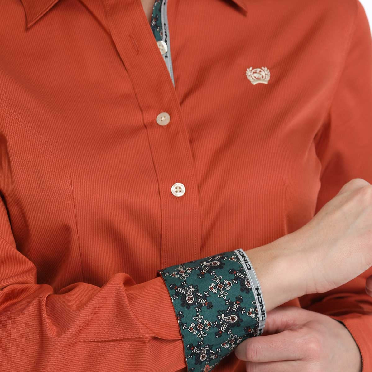 Tencel orange | Cintrée femme