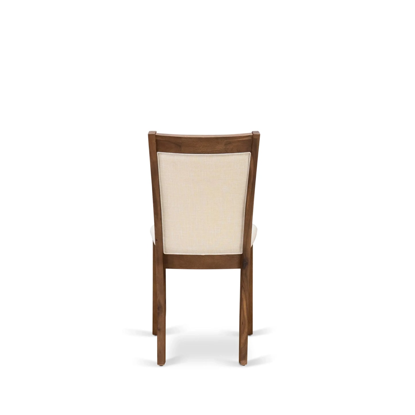EAST WEST FURNITURE - CNMZ5-N7-32 - 5-Piece Dinner Table Set - A Mid Century Dining Table and 4 Light Beige Linen Fabric Padded Wood Dining Chairs with Stylish High Back � (Distressed Jacobean Finish)