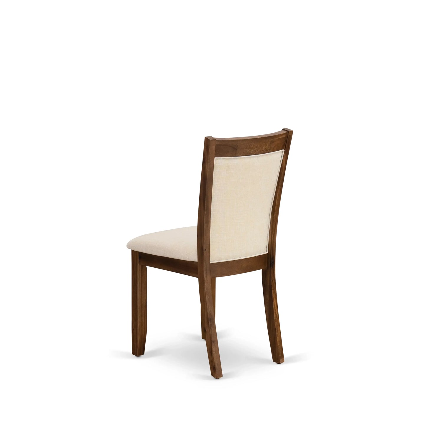 EAST WEST FURNITURE - CNMZ5-N7-32 - 5-Piece Dinner Table Set - A Mid Century Dining Table and 4 Light Beige Linen Fabric Padded Wood Dining Chairs with Stylish High Back � (Distressed Jacobean Finish)