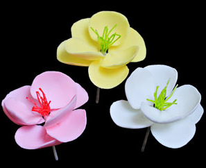 Fleur de magnolia – jaune avec étamine verte, 25 ct