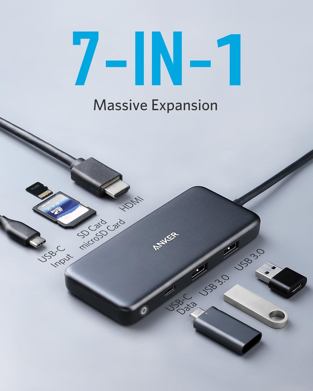 Anker Hub USB-C <b>341</b> (7-en-1)