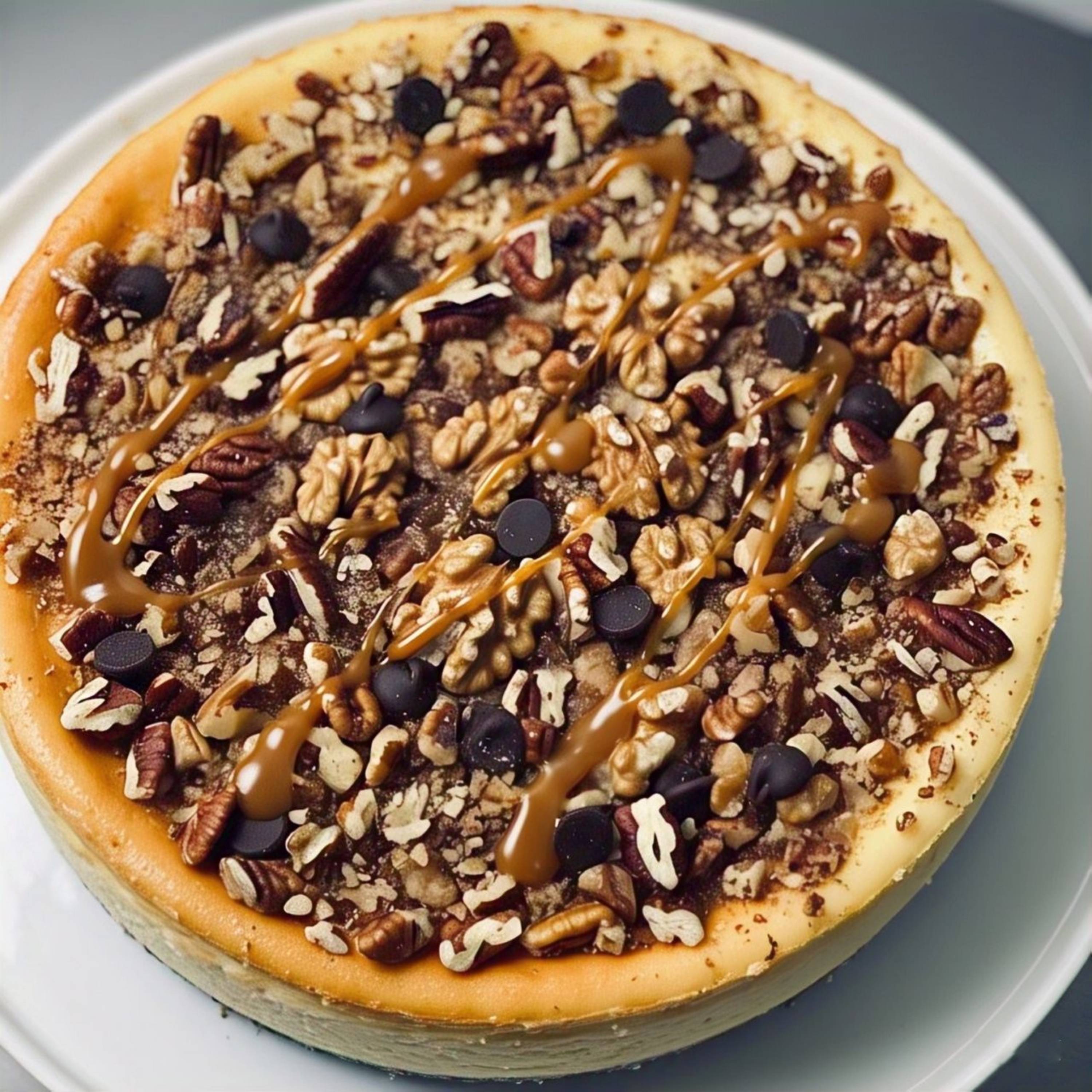 Andy Anand Turtle Cheesecake, 9-Inch, 2 lb – Caramel, Chocolate Chips & Nuts, California Cream Cheese, No Preservatives, Birthday Gift Box