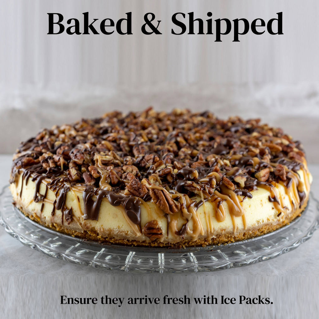 Andy Anand Turtle Cheesecake, 9-Inch, 2 lb – Caramel, Chocolate Chips & Nuts, California Cream Cheese, No Preservatives, Birthday Gift Box