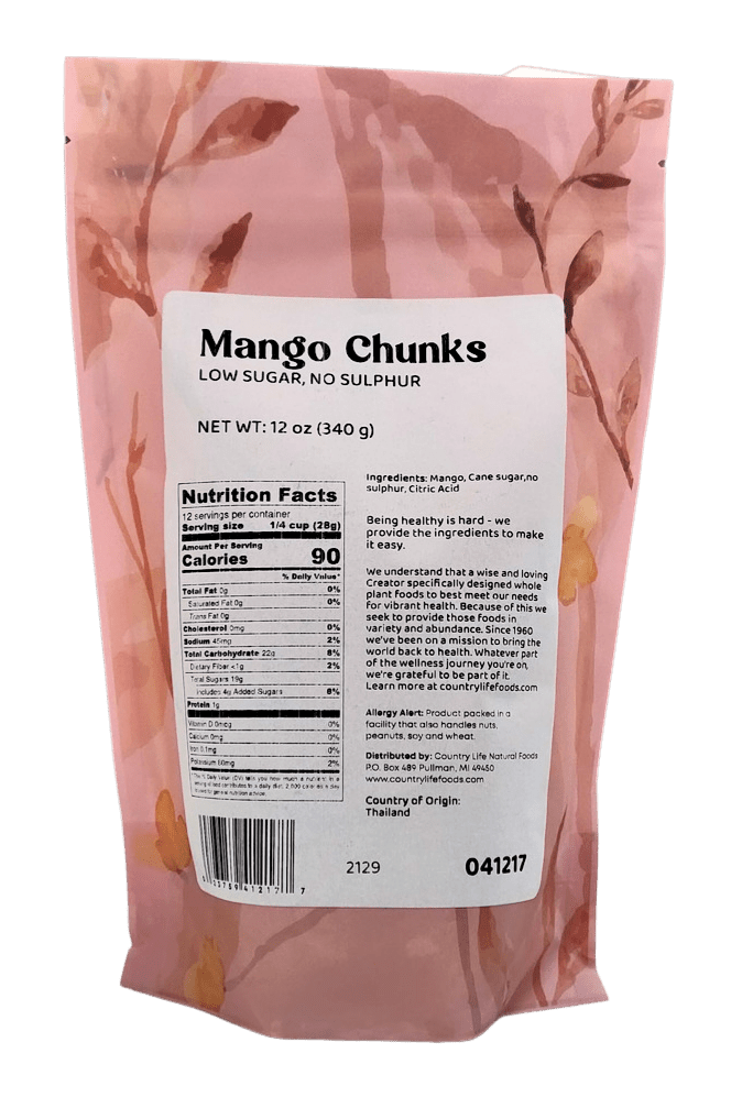 Mango Chunks, Low Sugar