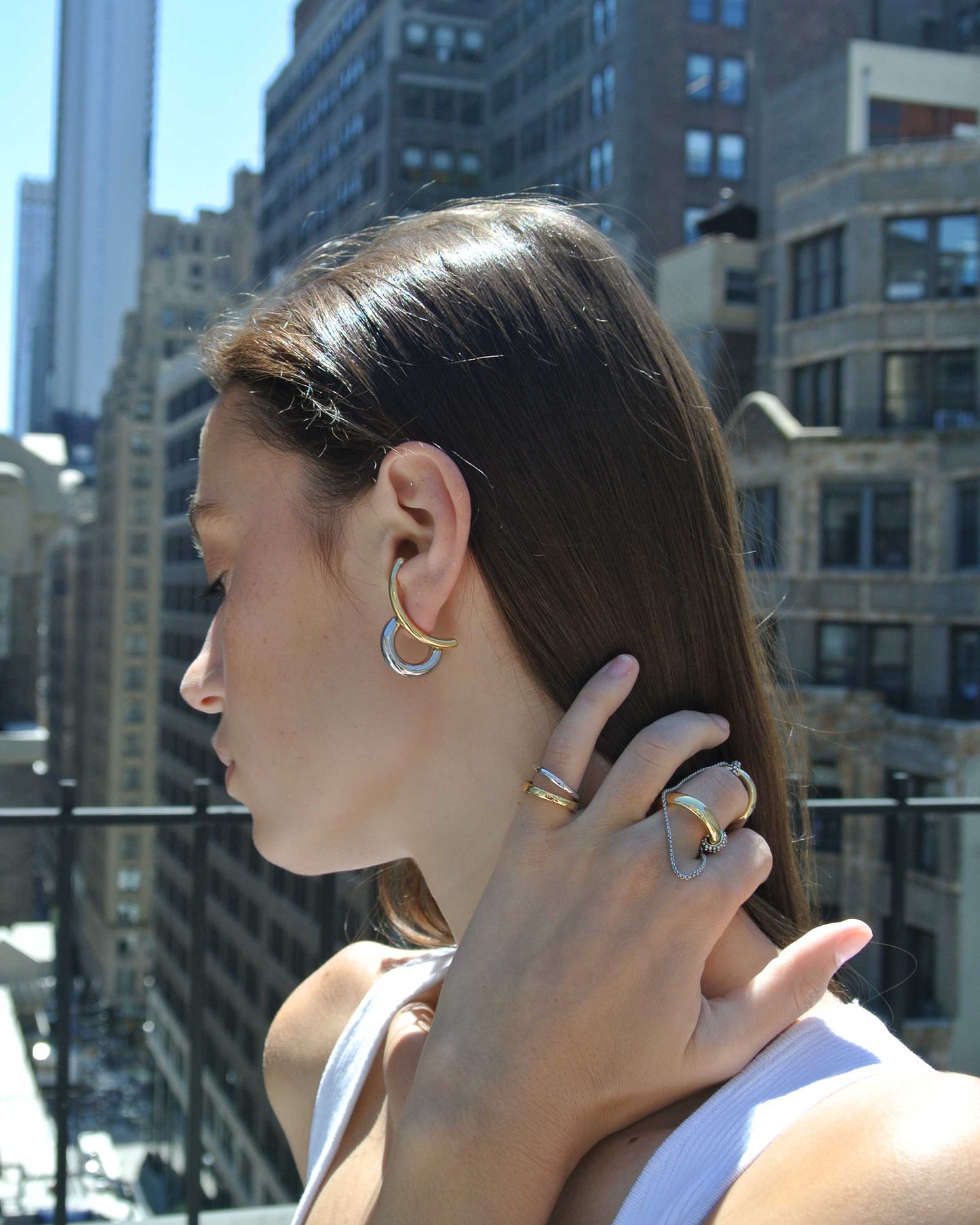 Marisa Two-Tone Hoop Earrings