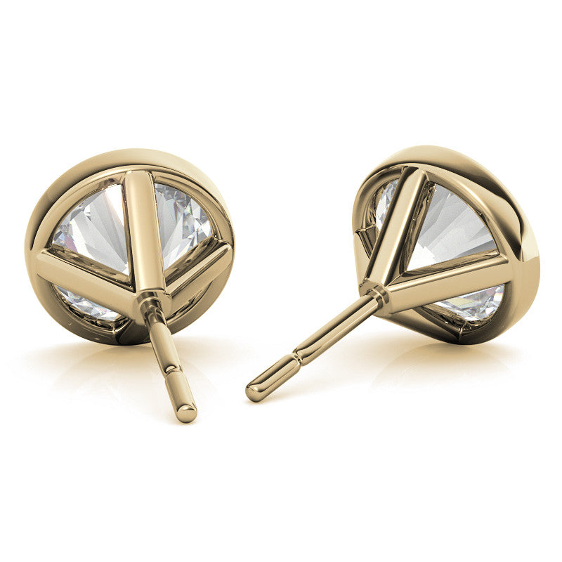 4.00 CTW Lab Grown Diamond Bezel Martini Stud Earrings in 14K White or Yellow Gold