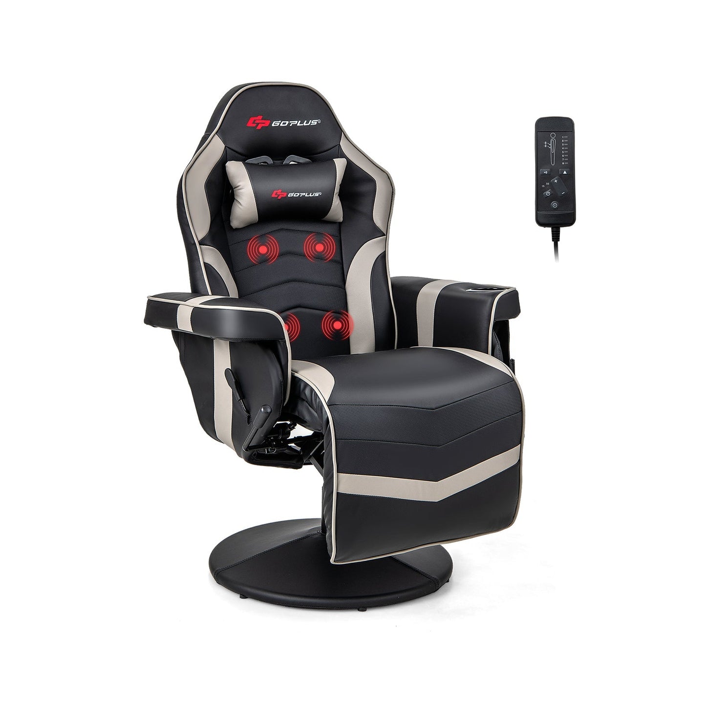 Massage Video Gaming Recliner Chair with Adjustable Height