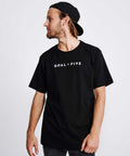 T-shirt en coton noir Goal Five pour homme