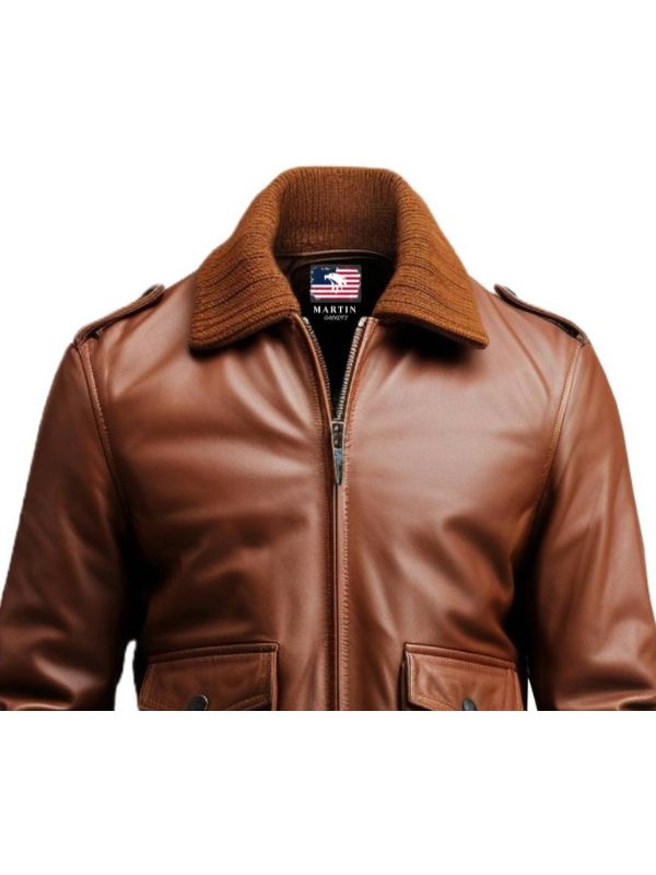 Men’s Aviator Brown Leather Jacket