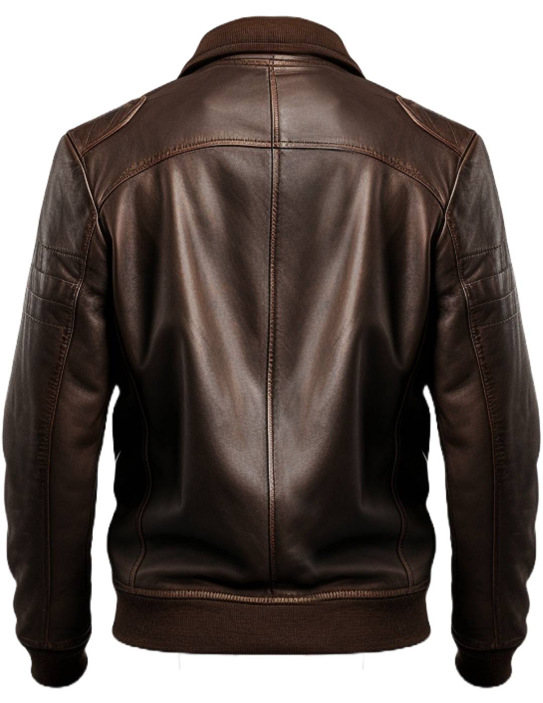 Men Dark Brown Leather Bomber Jacket – Brown Bomber Leather Jacket