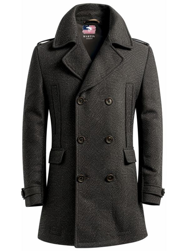 Men’s Stylish Blackish Grey Wool Coat